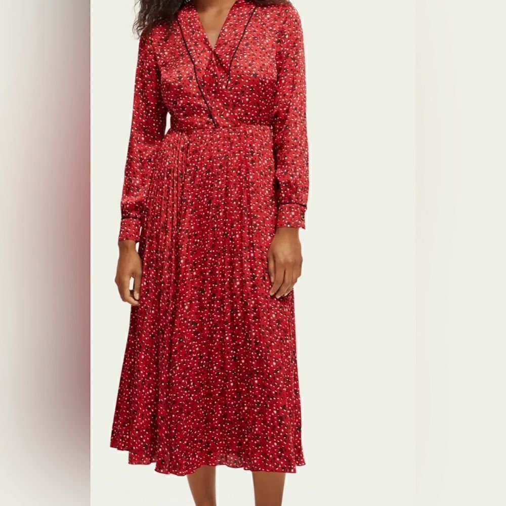 Scotch&Soda Long-sleeved pleated midi dress NWT Size L